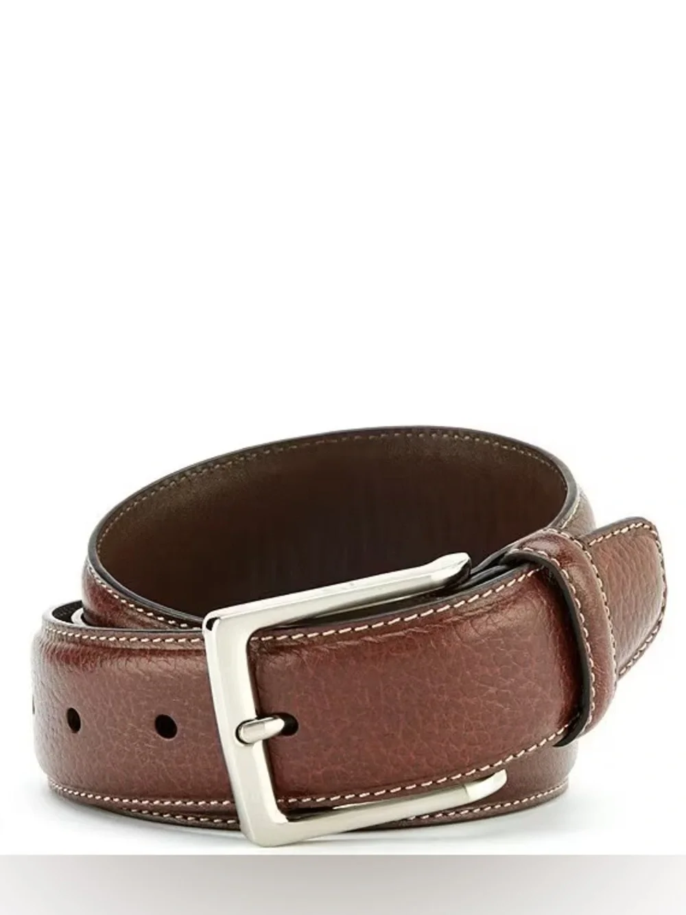 Daniel Cremieux France Full Grain Cowhide Brown  Pebbled Leather Belt Size 40